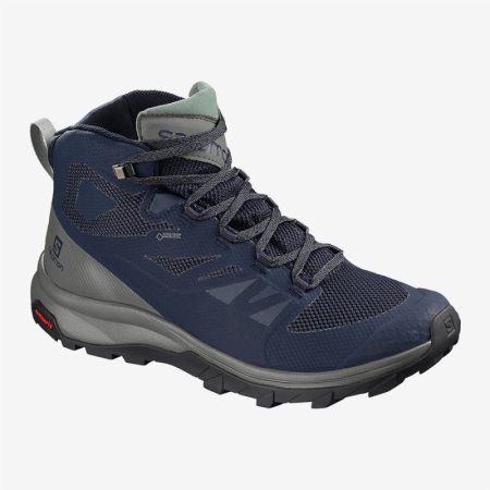 Botas de Montaña Salomon OUTline Mid GTX Hombre Azul Marino (ES-ARBD)